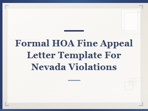 Nevada Hoa Fine Appeal Letter Template and Process Steps