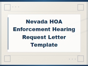 Nevada Hoa Enforcement Hearing Request Letter Template