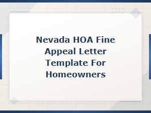 Nevada Hoa Fine Appeal Letter Template for Homeowners