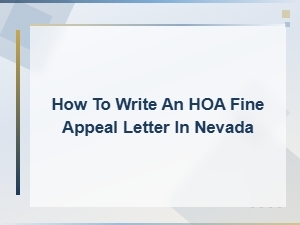 Nevada Hoa Fine Appeal Letter Example