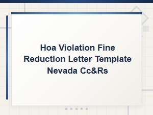 How to Reduce Hoa Fines Under Nevada Cc&rs