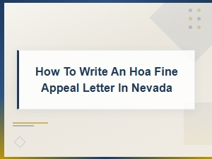 Hoa Fine Appeal Letter Guide for Nevada Homeowners